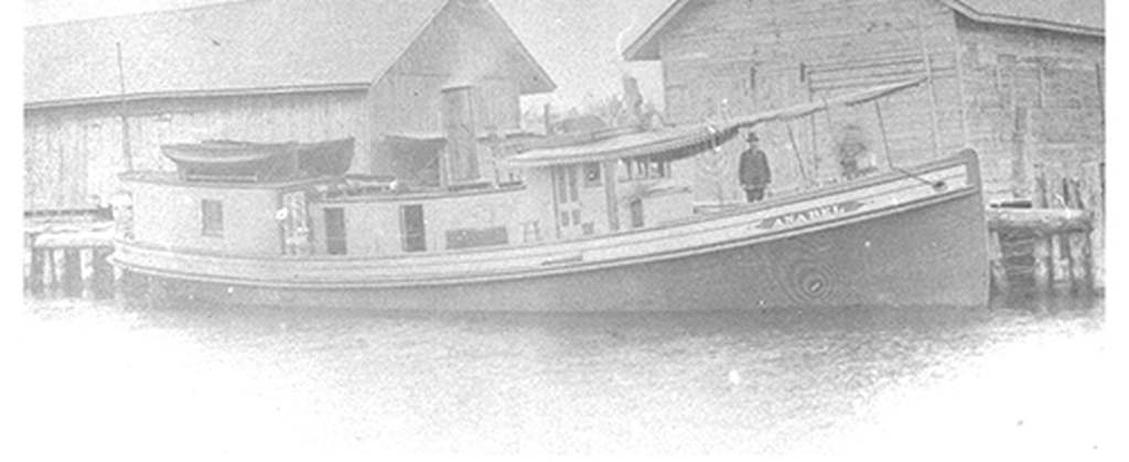 Image of ANABEL sitting in river outside Burger Boat Company