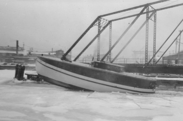Image of SMITH BROTHERS in frozen river