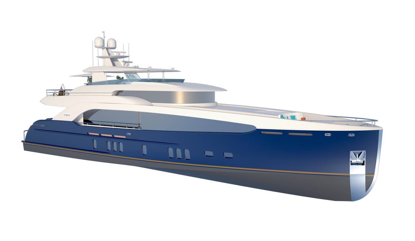 View of design concept in blue