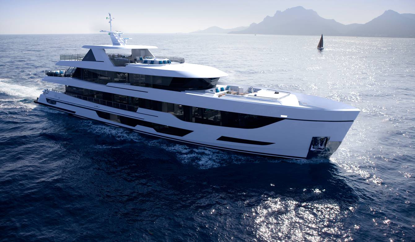 Exterior view of top level of yacht