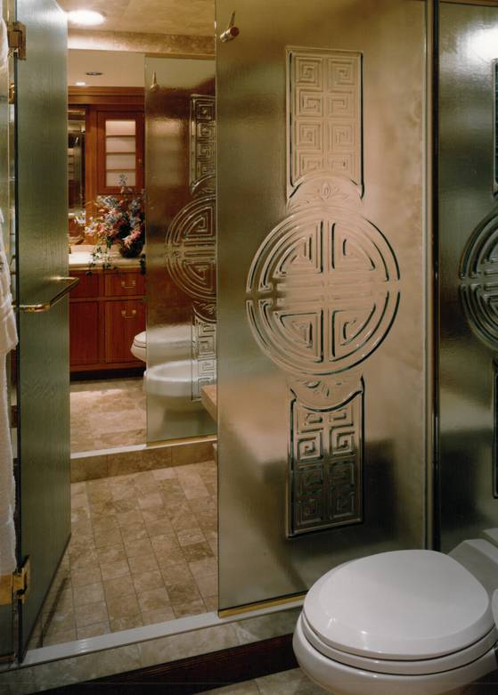 View of bathroom area including shower and vanity on Lady Grace Marie